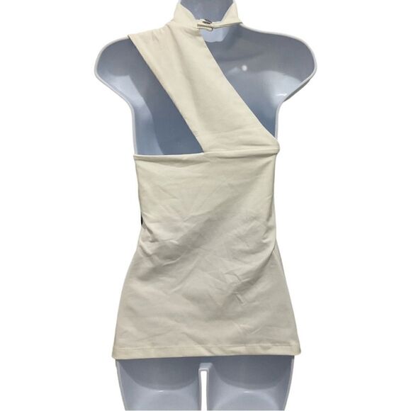 NWT Susana Monaco White Asymmetrical Top Size S - Picture 3 of 3